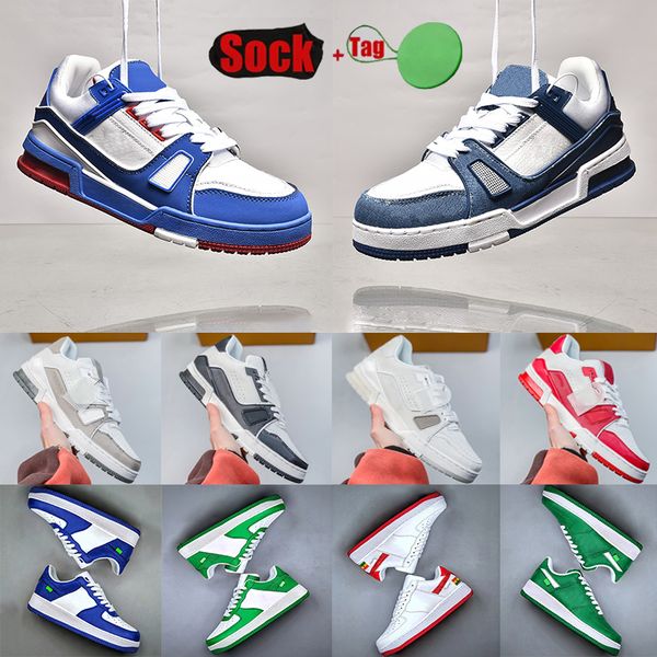 

classic men women luxury trainers shoes lvmh sneakers designer intage embossed bright natural green cream black burgundy purple fashion leat