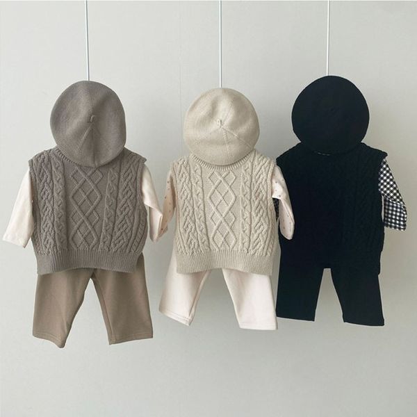 

waistcoat baby girl knitwear sleeveless sweaters autumn boys cotton vest coat solid twist knit waistcoat toddler pullover outerwear 0-3y 230, Camo
