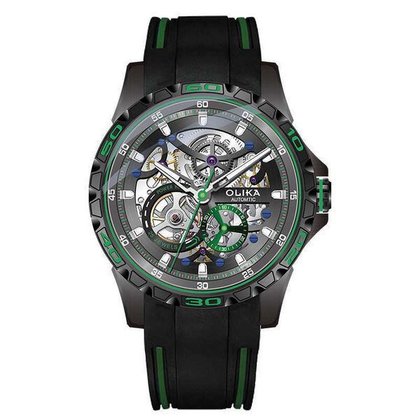 

new automatic hollowed out female designer mechanical watch waterproof luminous men casual fashion watch gift watch, Slivery;black