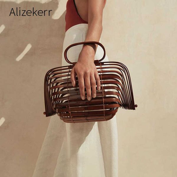 

evening bag summer bamboo beach bag women new hand woven hollow out basket woo