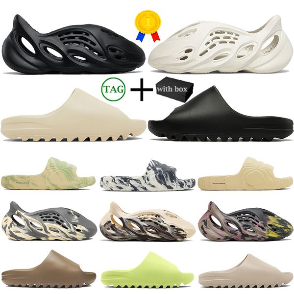 

yeezzys designer slippers men women sandals foam runner onyx sand bone resin stone sage black grey slider slipper fashion luxury summer beac
