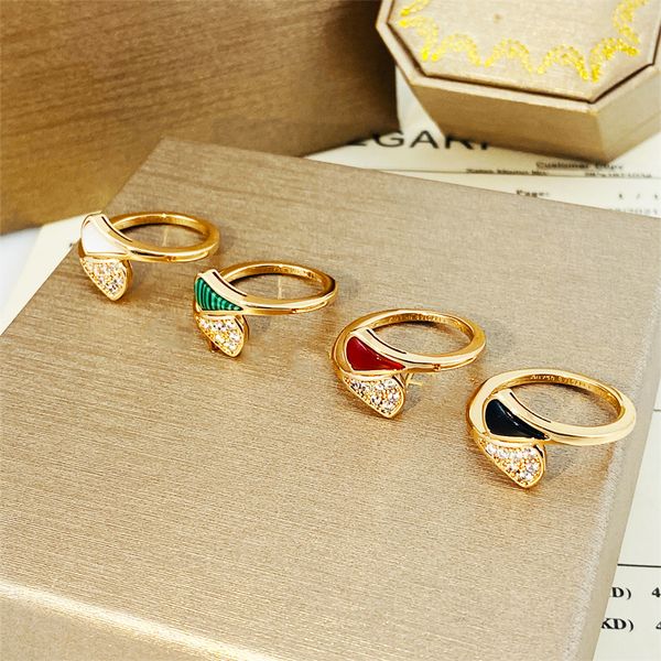 

rings for women 3color 18k gold plated brand letter band for men women steel fashion crystal metal open, Silver