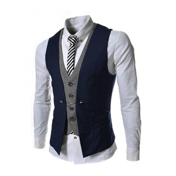 

blazers kamizelka meska v neck jednorzedowy slim fit mezczyzna garnitur kamizelka homme casual bez rekawow formalna kurtka biznesowa chale, White;black