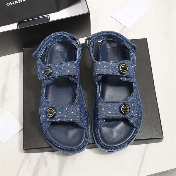 

fashion women's sandals 2023 channel luxury brand summer popular leather high heel sandals leisure holiday flats 010-07, Black