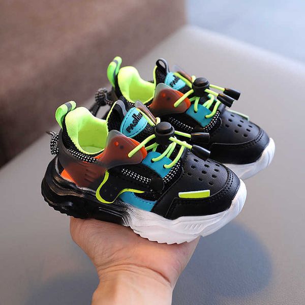 

athletic outdoor 2022 new kids sport shoes boys girls sneakers non-slip breathable lightweight children sneakers boys girls toddler running, Black