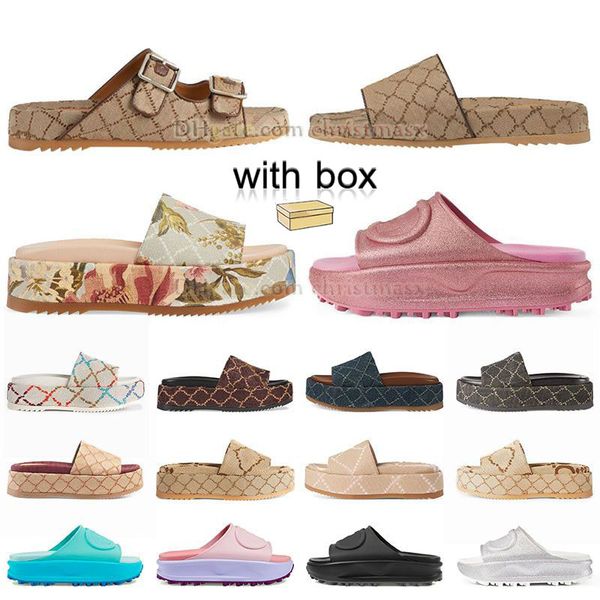

big size womens sandal famous designer mens canvas platform slippers real leather beige brick pink beach slides summer slipper house outdoor, Black