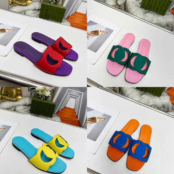 

luxury designer sandals slipper slides interlocking g cut-out slide sandal millennials leather genuine leather chunky heel rubber sole 35-44, Black