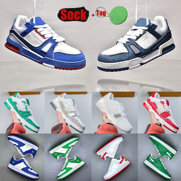 

mens womens luxury trainers shoes lvmh sneakers designer multicolor intage embossed bright natural green cream black burgundy purple leather