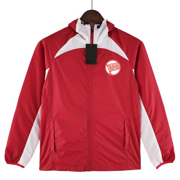 

offenbacher kickers mens jackets full zipper hooded soccer windbreaker hoodie windproof football jacket winter sports windbreakers coats siz, Black;brown