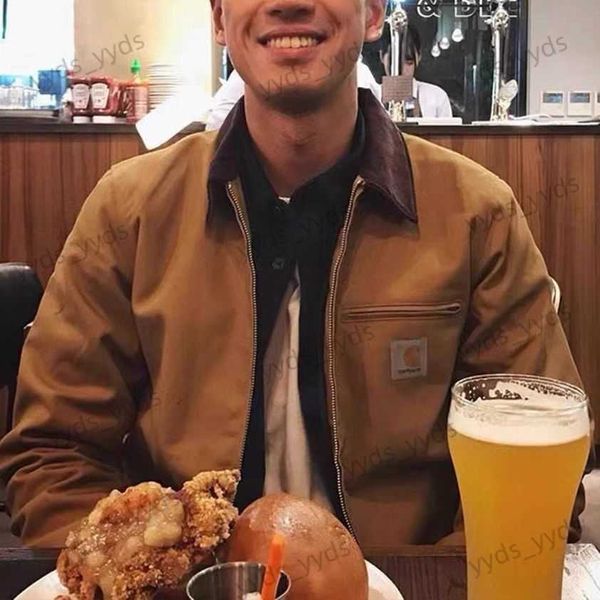 

men's jackets dont settle carhar j97 vintage detroit jacket clean fit jacket t230329, Black;brown