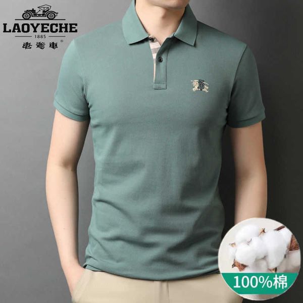 

plus szie mens polo shirt tb warhorse embroidery short sleeve tshirt burb designer tshirt lapel sweatshirt cotton casual business t-shirt 4x, White;black