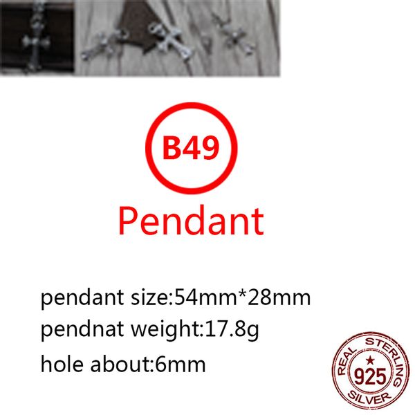 

b49 s925 sterling silver pendant personalized fashion simple couple creative dumbbell cross flower letter net red hip hop punk style jewelry