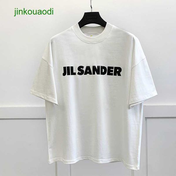 

jier sanders men's t-shirts minimal 2023 new letter short sleeve oversize simple loose casual t shirt fashion ins pqbz, White;black
