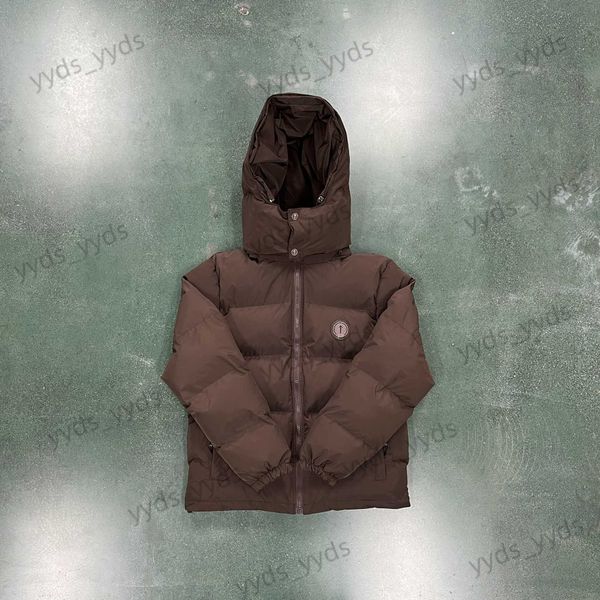 

men's down parkas trapstar new brown small label autumn winter cotton selling hooded couple coat t230329, Black
