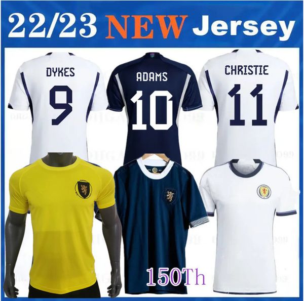 

2023 scotland soccer jerseys 150th anniversary blank john mcginn scott mctominay andy robertson fraser adams dykes men kids kit football shi, Black;yellow