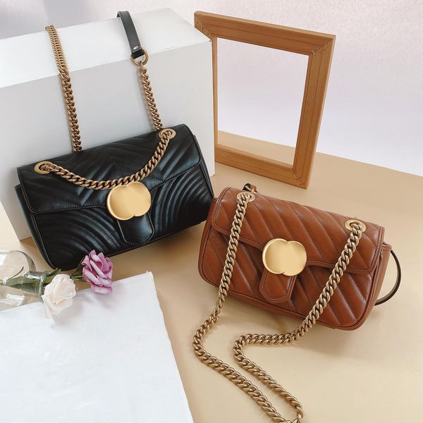 

luxury designer 3 sizes metal chain clutch camera bags women's mens mini marmont small crossbody tote bag fashion genuine leather flap