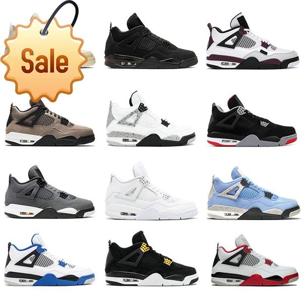 

jumpman 4 men women basketball shoes bred 4s unc black cat university blue the cactus white grey mens pure royalty men sport sneak310k