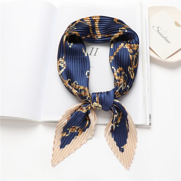 

scarves silk feel square scarf for women headkerchief crinkle print neck scarves hair tie band wrist bandana shawl pashmina foulard 230328, Blue;gray