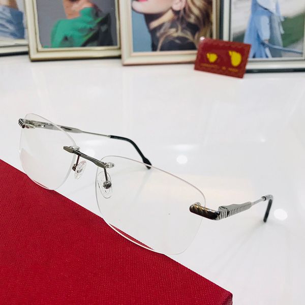 

men polarized sunglasses transparent lenses eyewear frameless sunglasses gold silver metal temple 100% uva/uvb protection outdoor glasses wi, White;black