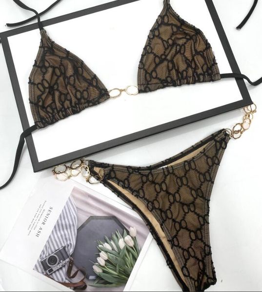 

summer new fashion womens swimwear swimsuit g alphabet embroidery designer beach high end comfortable lace bikini bikinis, White;black