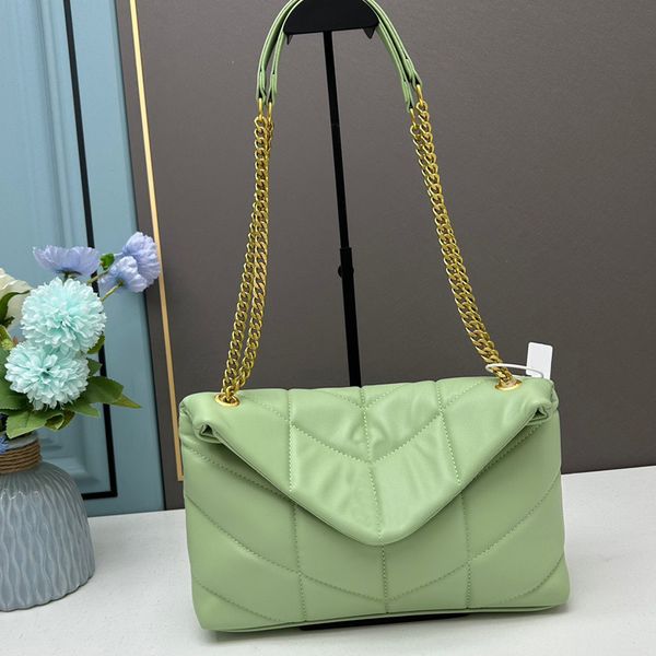 

fashion messenger crossbody bag handbags gold hardware chain genuine leather shoulder bags flap metal hasp clutch purse classic quilting thr