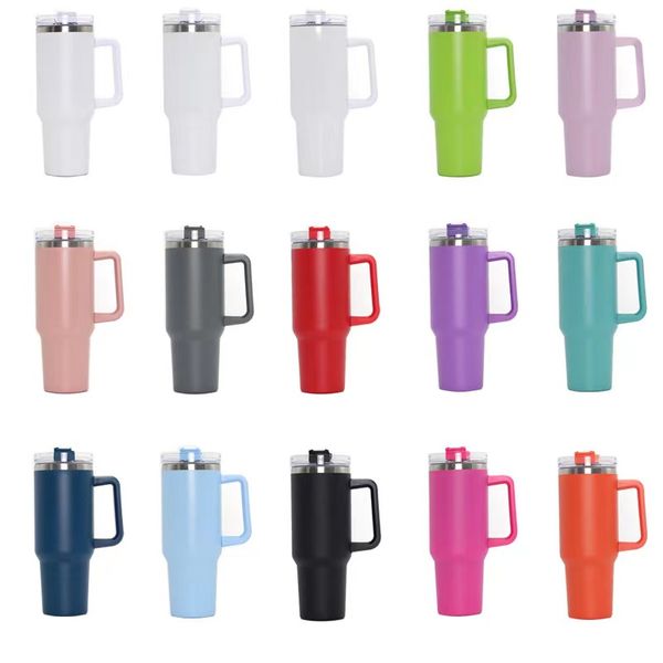 

cross-border new solid color 40oz handle cup accessories 304 stainless steel bingba cup, Silver