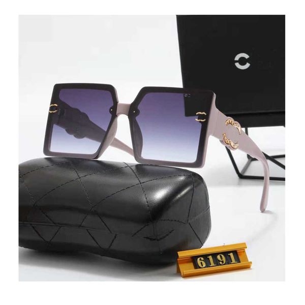

designer channel sunglass luxurious brand mens woman glasses counter packaging fashion polarized gradient oversized travel sunglasses, White;black