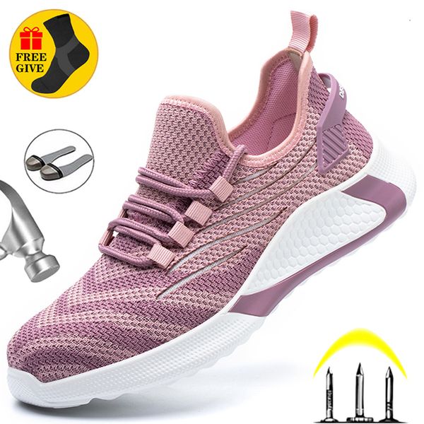 

dress shoes safety women steel toe men work sneakers lightweight boots indestructible 230329, Black