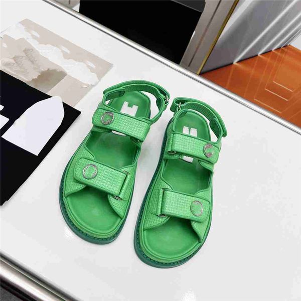 

fashion women's sandals 2023 channel luxury brand summer popular leather high heel sandals leisure holiday flats 010-016, Black