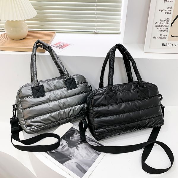 

evening bags fashion quilted cotton padded nylon messenger women large capacity shoulder solid color zipper designer andle 230329