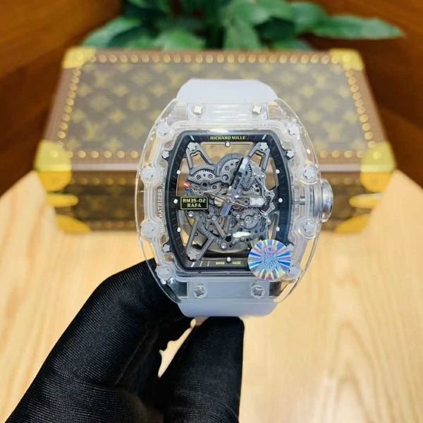 

milles watch transparent crystal glass men's fully automatic mechanical watch hollowed-out lightweight unique and unique atmosphere ayw, Slivery;golden