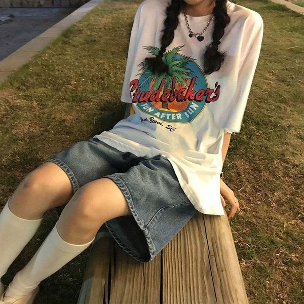 

women's shorts summer women vintage y2k streetwear denim high waist knee length wide leg baggy alt cargo short pant shorts 230329, White;black
