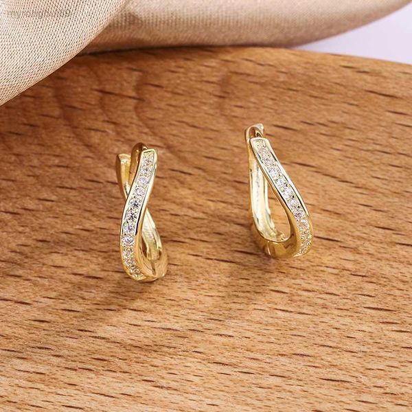 

charm french geometric earrings women's simple and versatile personalized micro set zircon small fragrance 4v, Golden