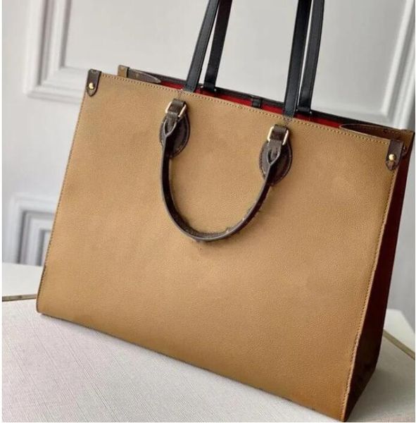 

onthego handbags women leather shoulder bags leopard splicing crossbody bag messenger bags designers handbag tote purse m58521