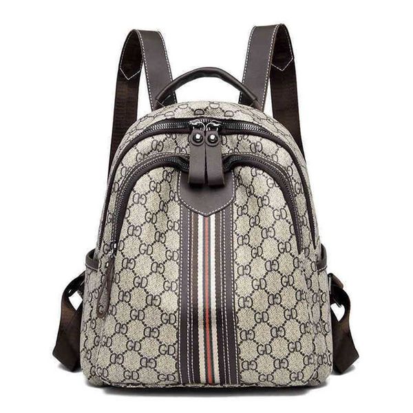 

2023 designer bag handbag backpack women travel leisure style soft leather large capacity backpack printed schoolbag
