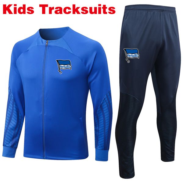 

2023 hertha bsc kids mens tracksuits boys soccer tracksuit sportswear sets sports sweatershirts sweatpants children football training clothe, Gray