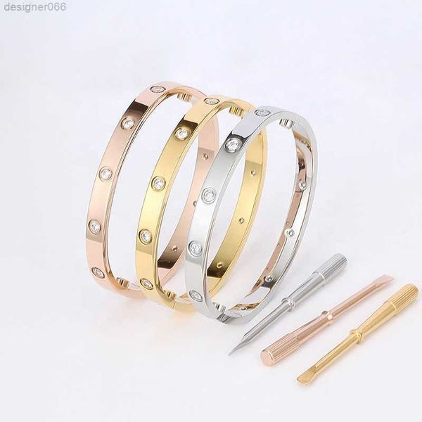 

famous luxury designers jewelry for women men couple screw love bangles screwdriver bracelets 316l stainless steel bracelet, Silver