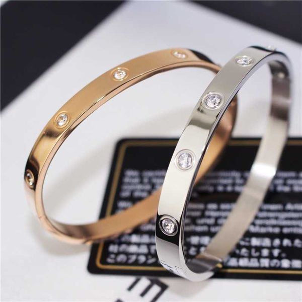 

designer jewelry carti love bangle 18k rose gold bracelet for women korean version simple colored student titanium steel colorless and versa, Black