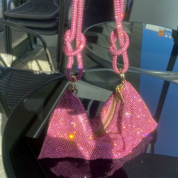 

evening bags handle rhinestones clutch bag crystal dinner party wedding purses and handbag luxury designer shopper hobo shoulder bag 230329