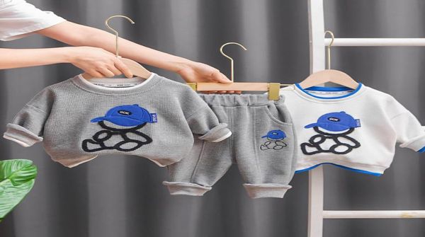 

baby boys girls clothing sets toddler infant clothes 2023 spring kids long sleeve cartoon lapel jeans children outfits9031497, White