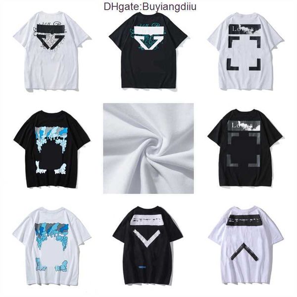 

luxury designer men's t shirt offs back arrow x letters brand print women t-shirt casual cotton tees t-shirts hip hop short sleeve cou, White;black