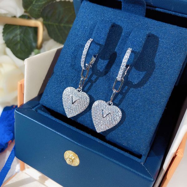 

luxury dangle inlaid crystal diamond earrings 925 sterling silver needle subgold material inlaid diamond luxury ear hanging goddess must-hav