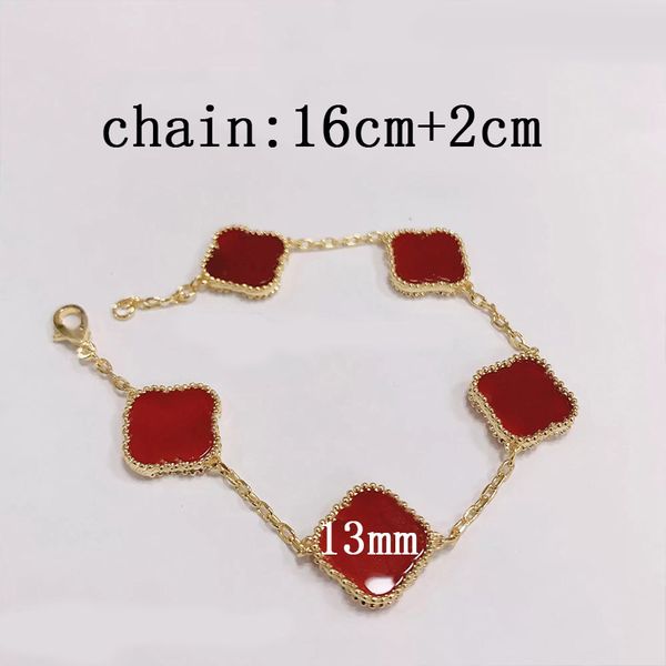 

clover bracelet luxury clover designer fashion charm bracelets for girls women 13mm flower gold silver black white red green bracelet jewelr, Golden;silver