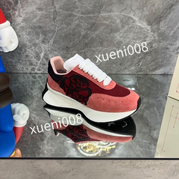 

2023mens casual shoes calfskin banded sneaker white black blue grey designer sneaker luxury trainers low fashion men women sneakers, Red;white