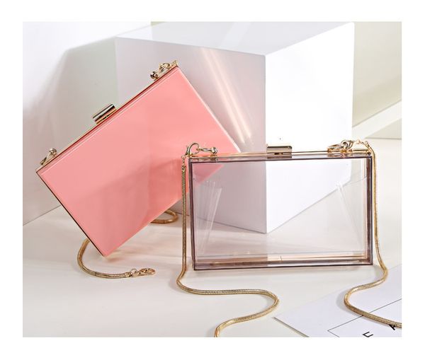 

evening bags bella joy acrylic transparent women clutch bag chain women messenger bag evening bag handbag chain shoulder bag 230329