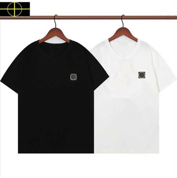 

a1 summer men's t-shirts designer stone classic letter badge island t-shirt fashion women's shirts casual cotton nm29, White;black