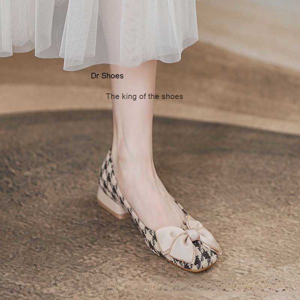 

dress shoes low heel shoes women's bow small fragrant wind thick heels new fairy style versatile shallow shoes, Black