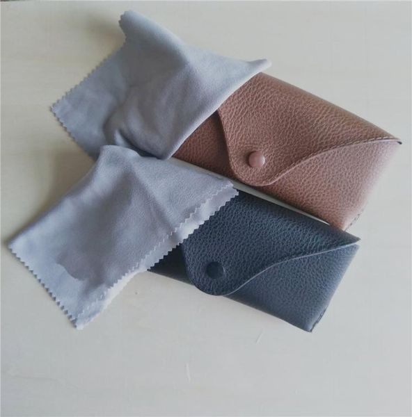 

glasses case and cloth eyewear accessories brand sunglasses pouch soft eyeglasses black brown color sun glasses box1426420