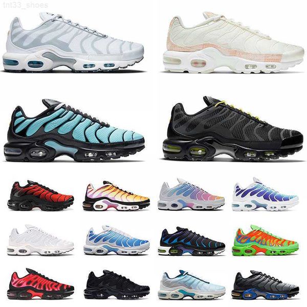 

2021 arrival tn plus running shoes for mens tns big size us 12 triple white black purple sherbert pink snakeskin green blue men women sports
