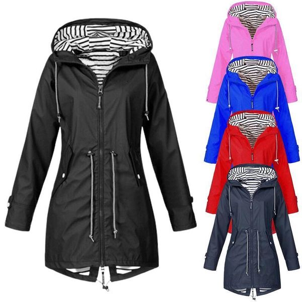 

women's trench coat jacket windproof waterproof transition hooded outdoor hiking clothes outerwear women lightweight rainc 230329, Tan;black